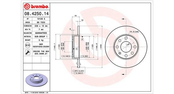 MAGNETI MARELLI Тормозной диск 360406037100